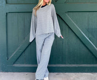 Bailey Rose - Dylan Stripe Knit Wide Leg Pants