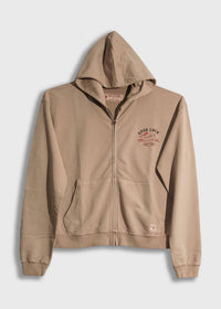 Iron & Resin Men's Good Luck Zip Hoodie in tan - men's shirt