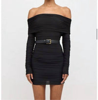 RONNY KOBO Kya Off The Shoulder Mini Dress in black - women's dress