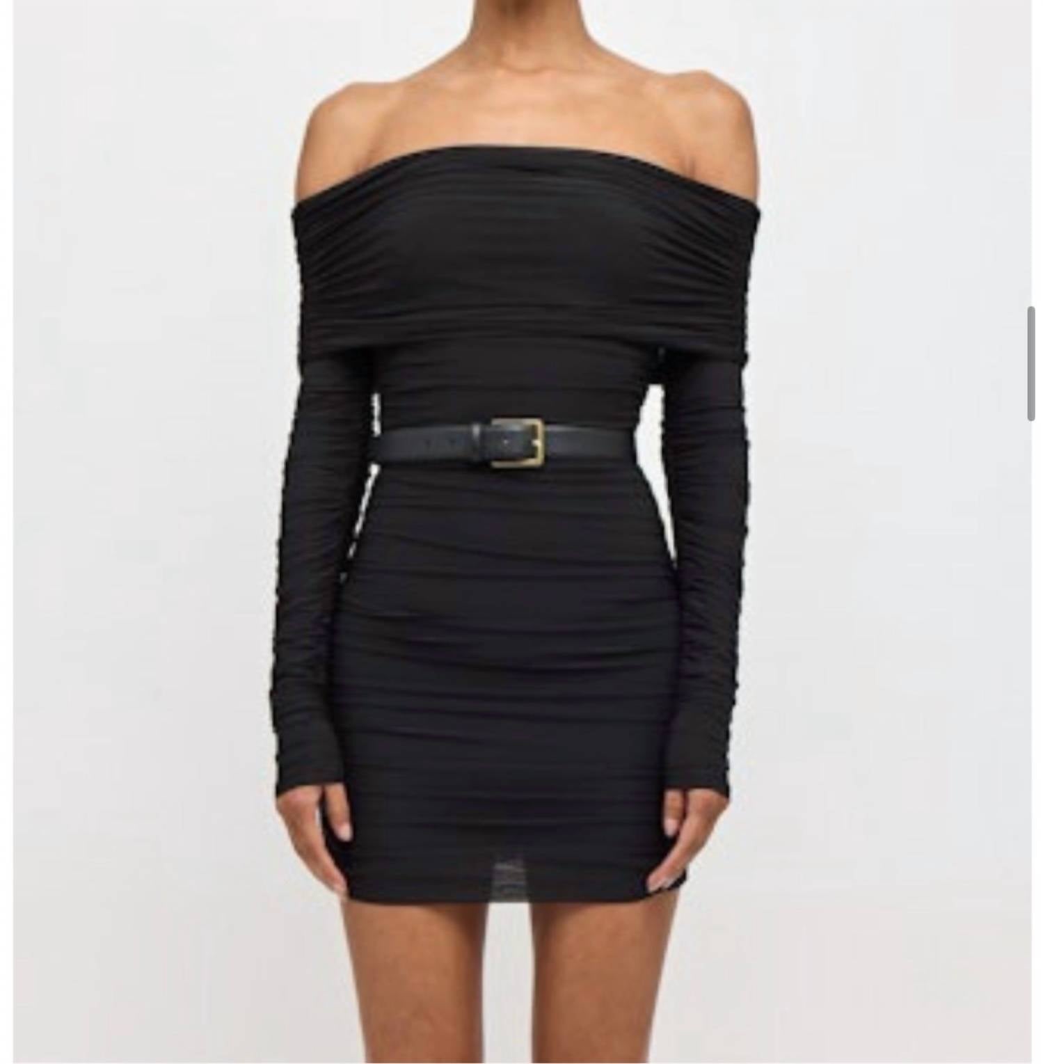 RONNY KOBO Kya Off The Shoulder Mini Dress in black - women's dress