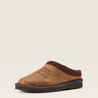 ARIAT Boys Patriot Square Toe Slipper in dusty brown - kids' shoe - detail view