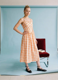 Heyson - Gingham Ruffle Trim Midi Sundress