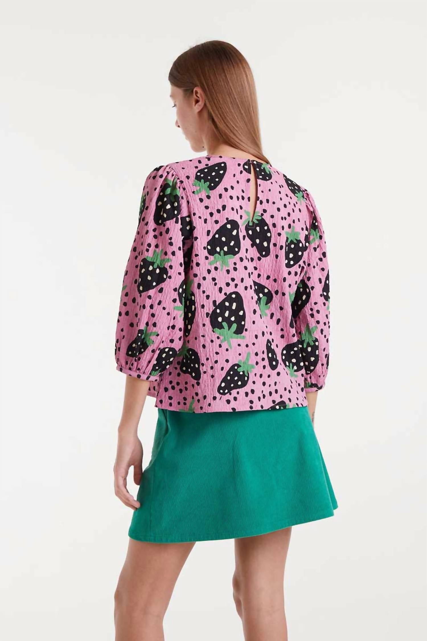 Compania Fantastica - Strawberry Polka Dot Blouse