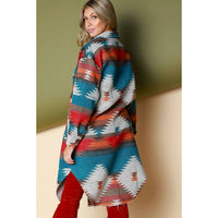 Bestto - Aztec Pattern Long Jacket