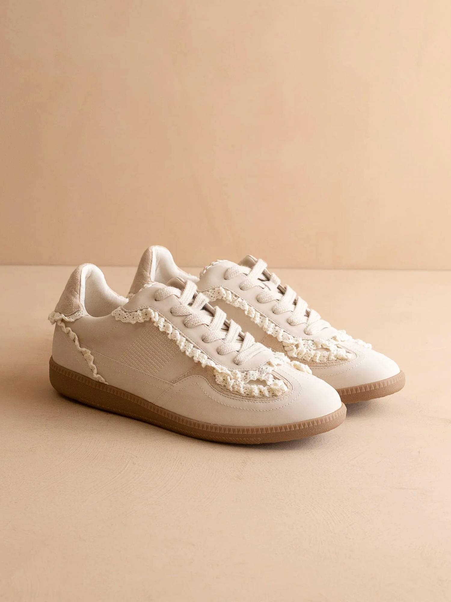 Oasis Society - Women's Lace Trimmed Retro Sneakers