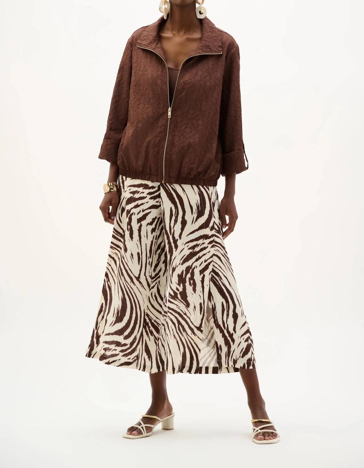 Joseph Ribkoff - Textured Zip Front Bomber Jacket