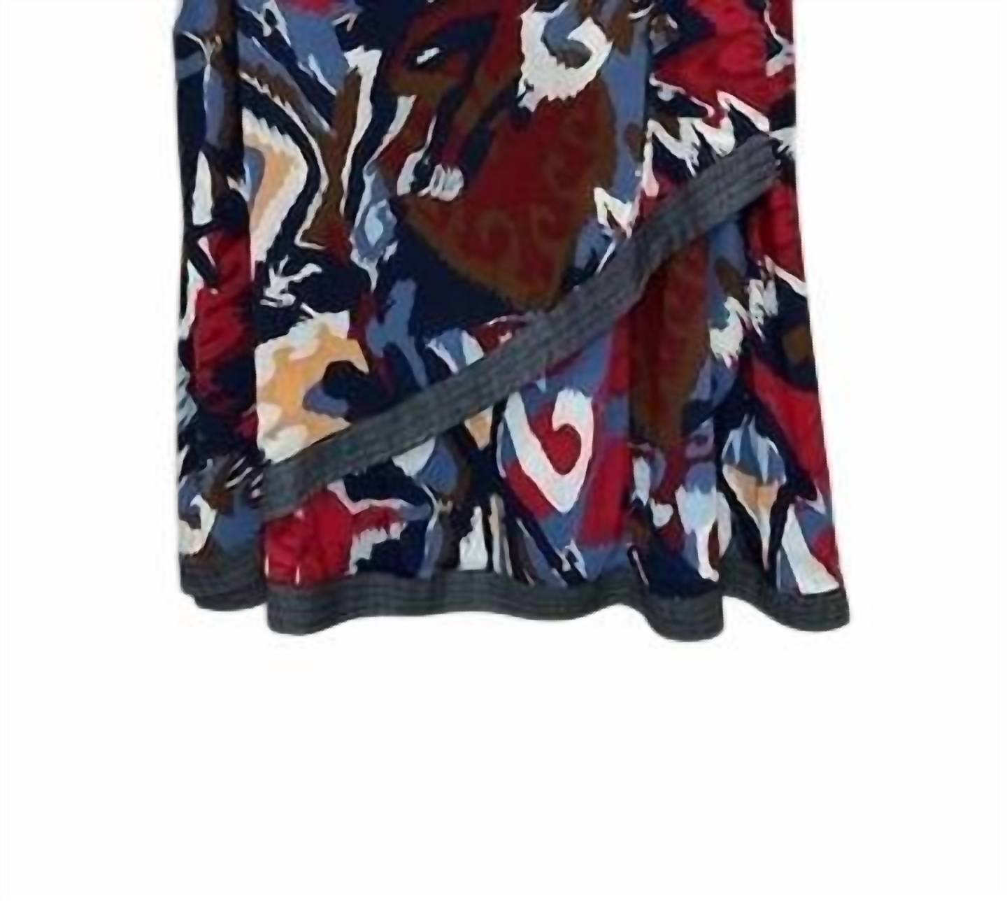 600 West Women Ikat Faux Mini Wrap Skirt in multi - women's skirt
