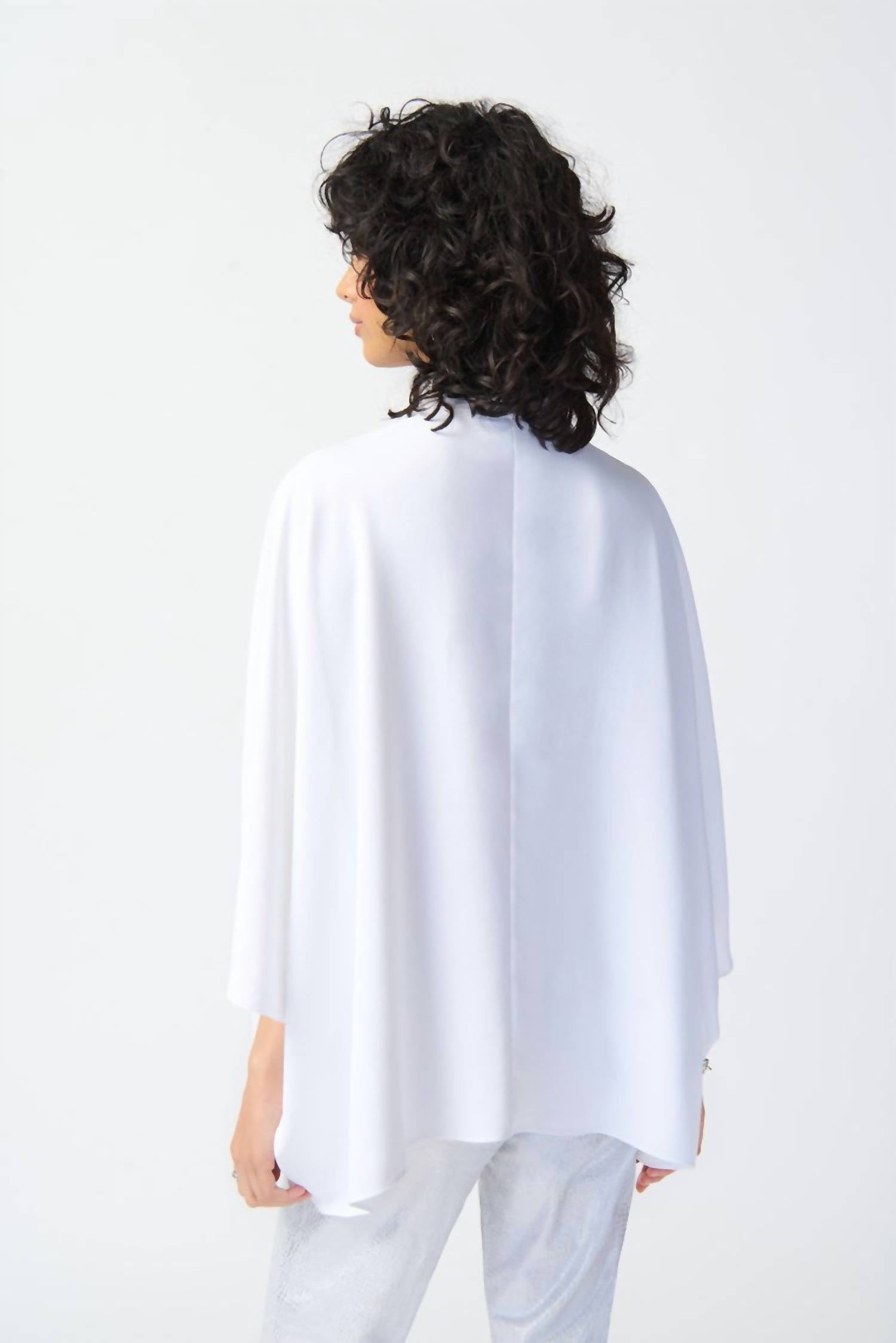 Joseph Ribkoff Weslyn Woven Dolman Sleeve Wrap Top in vanilla - women's blouse - alternate view