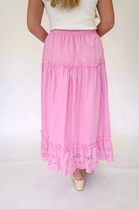 Hyfve - Cotton Eyelet Tiered Maxi Skirt