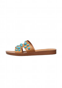 Antelope - Women's Leather H-strap Slide Sandals With Studs