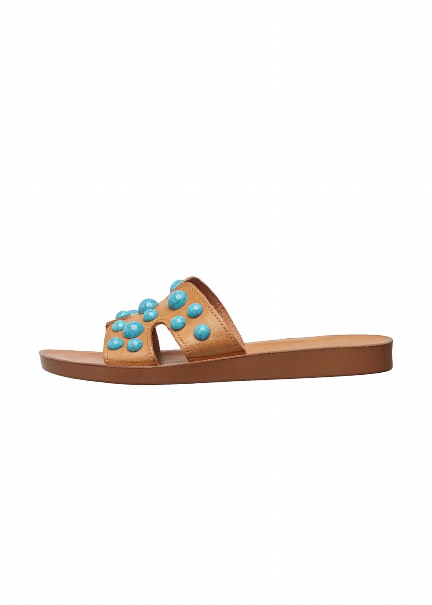 Antelope - Women's Leather H-strap Slide Sandals With Studs