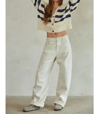 By Together - Knit Sweater Striped Button Down Cardigan