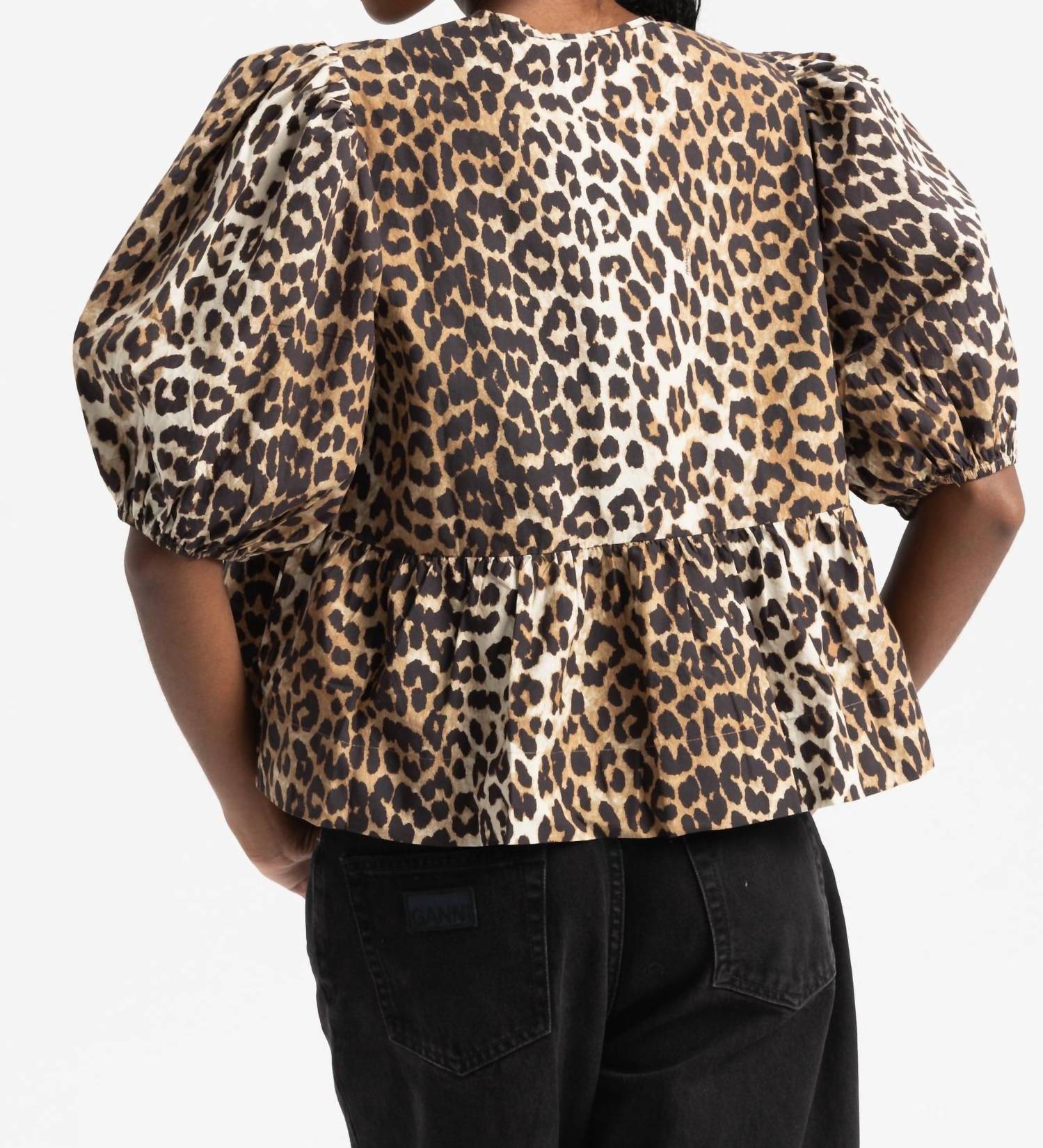Ganni - Peplum Tie Blouse