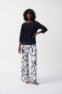 Joseph Ribkoff - Knit Pullover Top With Mesh Detail