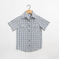 American Farm Company - Boys Youth Plaid Pattern Metal Snap Shirt