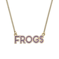 CANVAS Style Women's Horned Frogs Enamel Necklace in purple white - women's jewelry