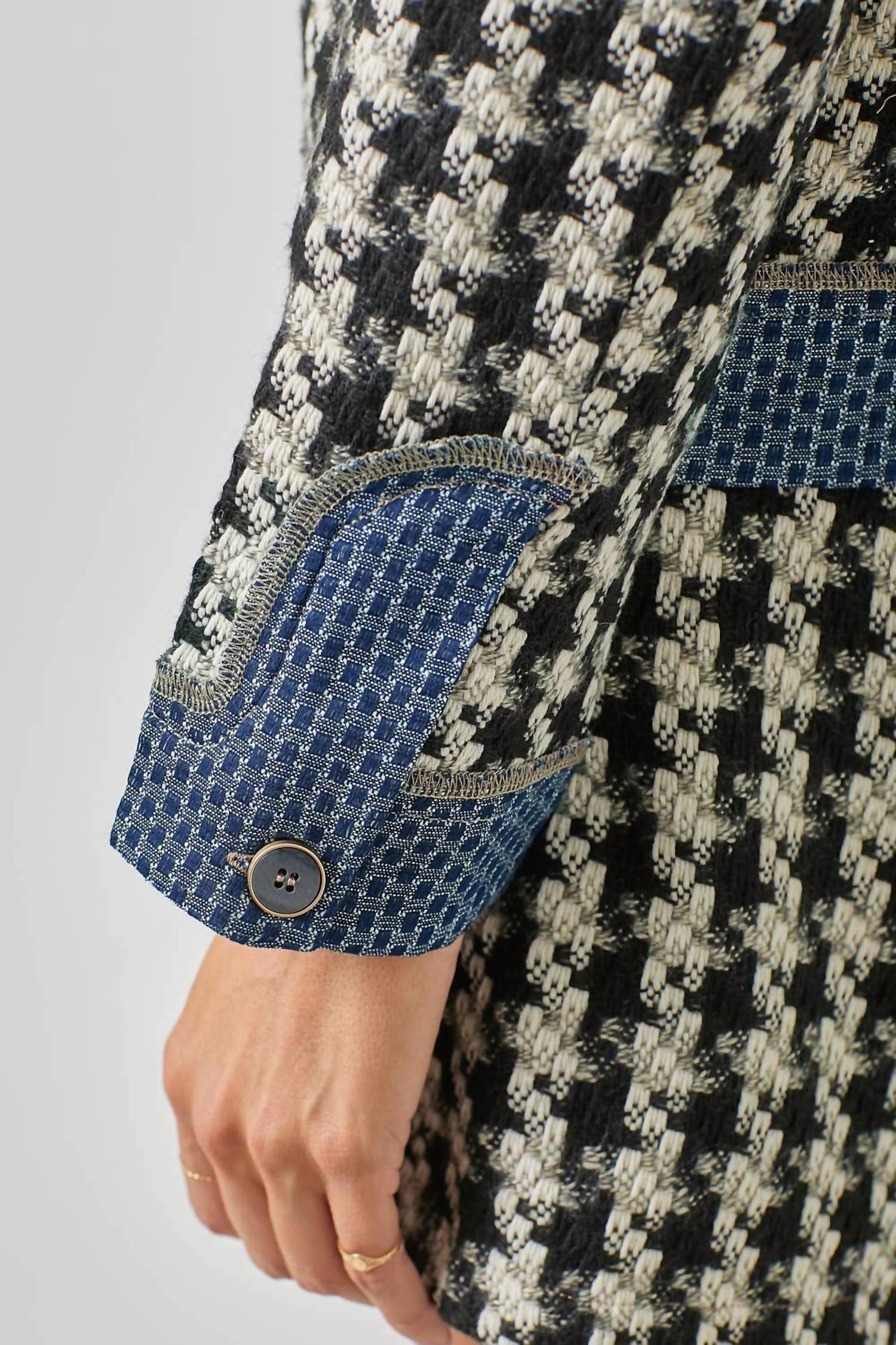 Mystree - C'est Femme Houndstooth Tweed Jacket