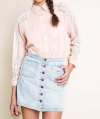 Hayden La - Chambray & Lace Blouse