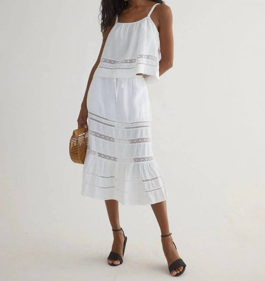 Bella Dahl - Lattice Lace Trim Tiered Skirt