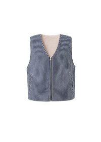 FRNCH Cymric Stripe Vest in blue and white - women's blouse - view 5