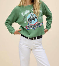 Daydreamer - Willie Nelson 1980 Cowboy Raglan Thermal Sweatshirt