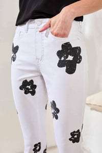 Tribal - Audrey Printed Slim Crop With Small Slit Pants