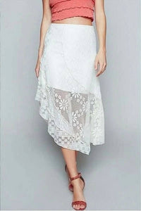 Pol - Floral Asymmetrical Midi Skirt