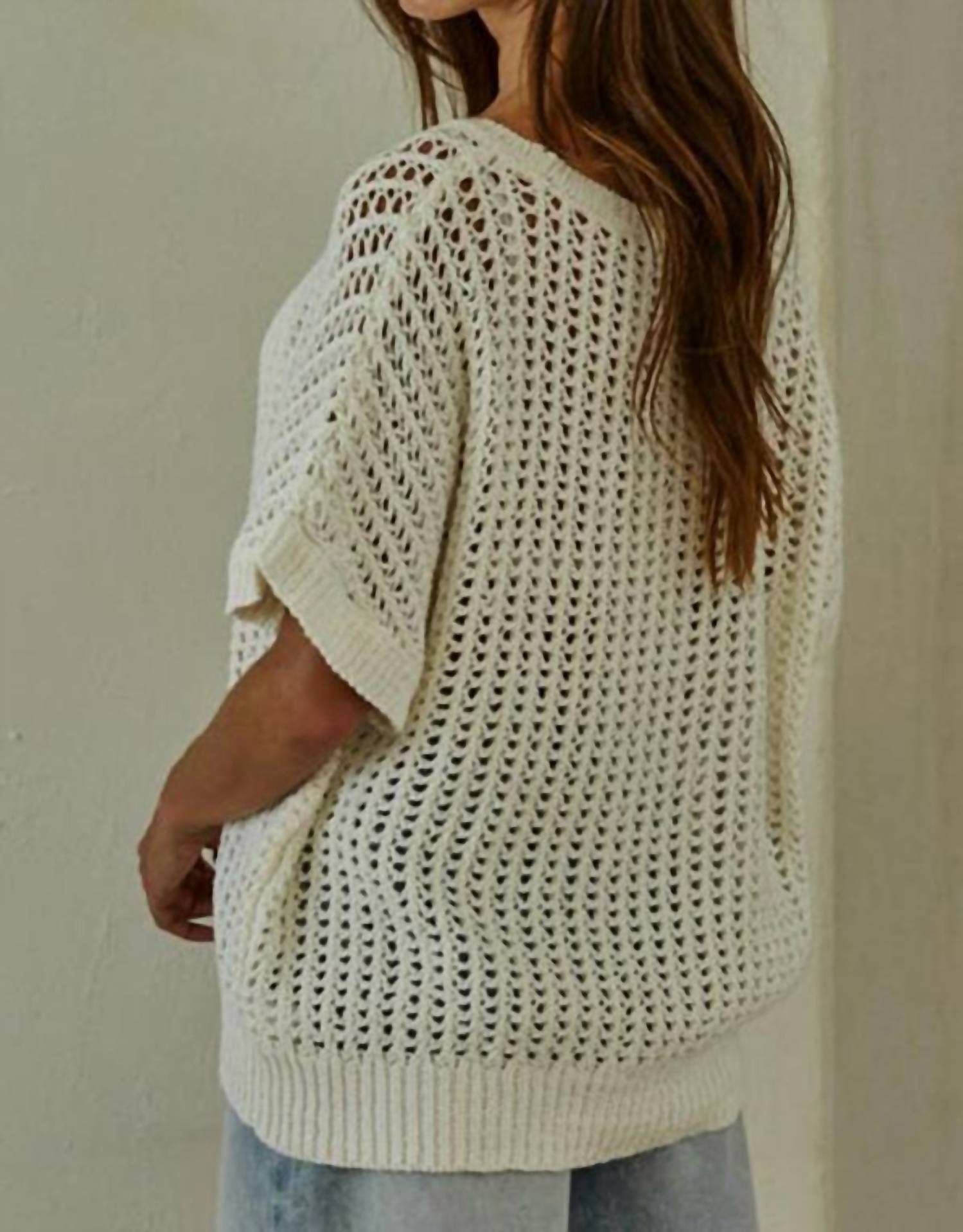 By Together - Doni Open Knit Pullover Sweater Top