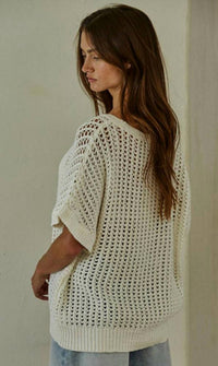 By Together - Doni Open Knit Pullover Sweater Top