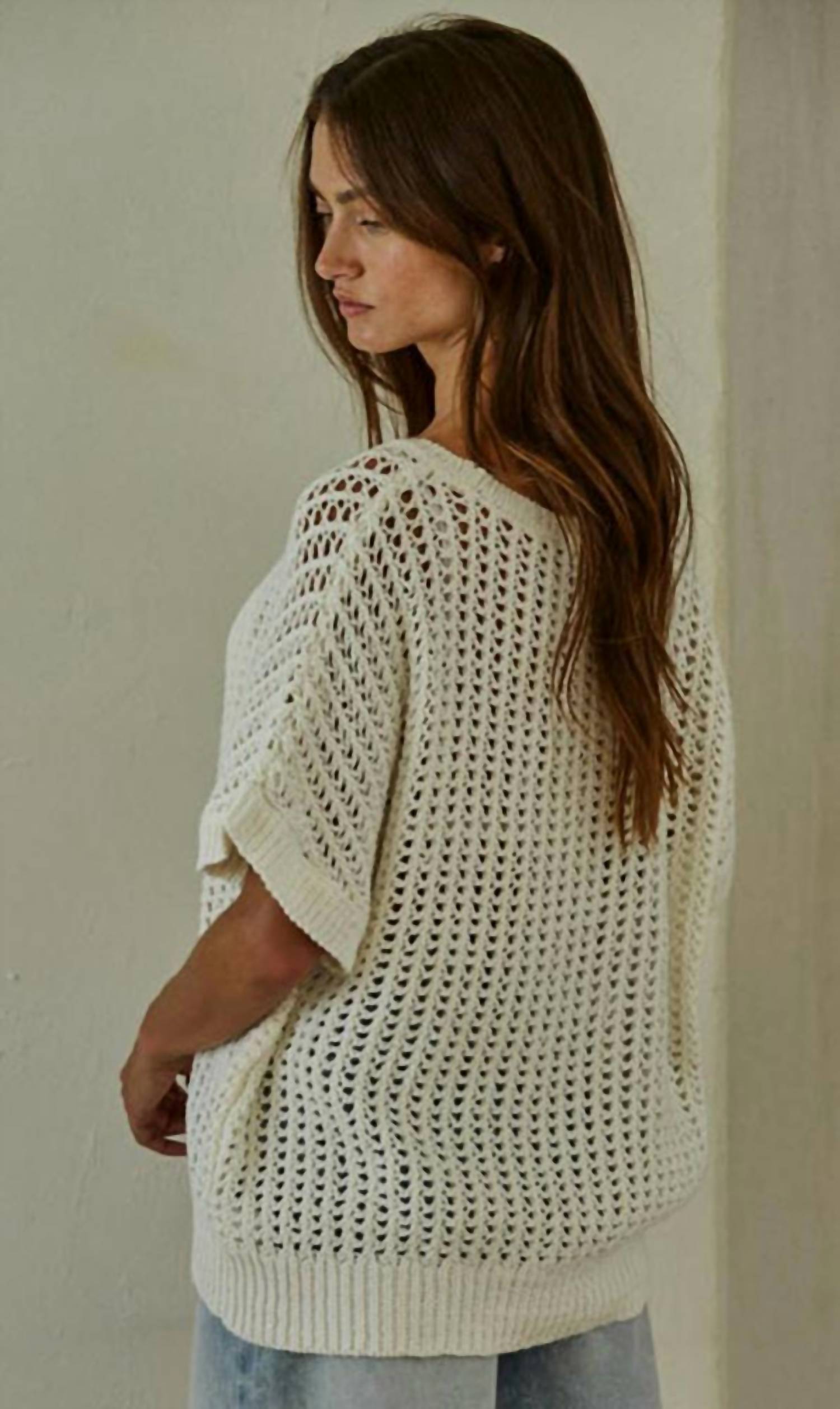 By Together - Doni Open Knit Pullover Sweater Top