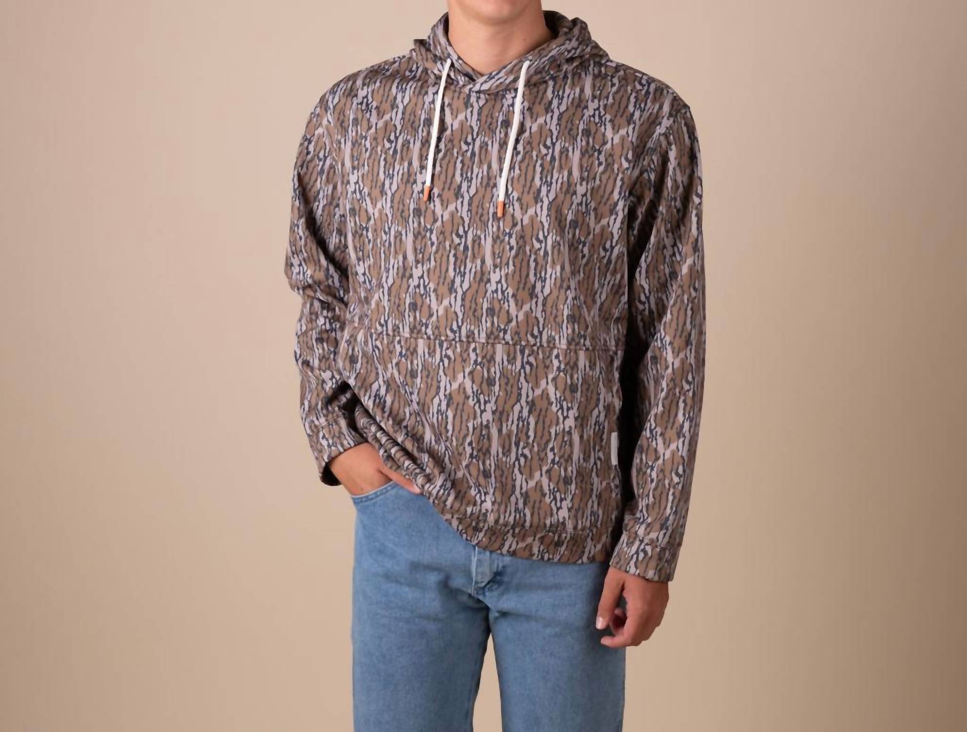 Simply Southern William Long Sleeve Hoodie in tree camo - men's shirt