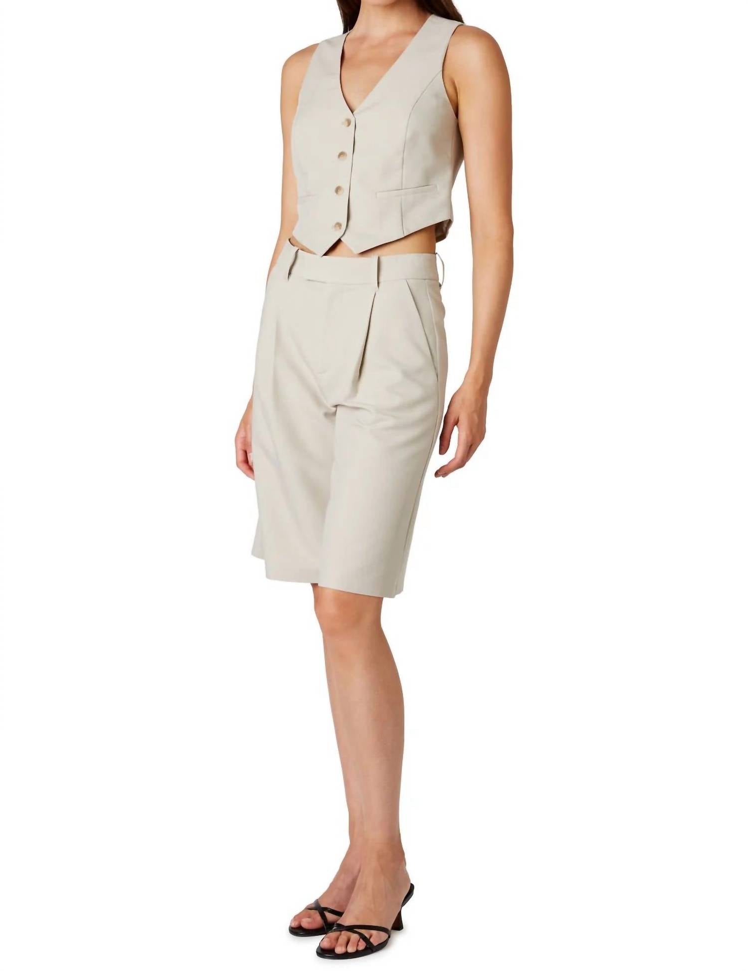 NIA Daisy Trouser Shorts in shell - women's shorts - alternate view