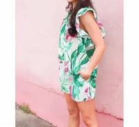 LAVENDER BROWN Kyra Top in green multi floral - women's blouse - view 5