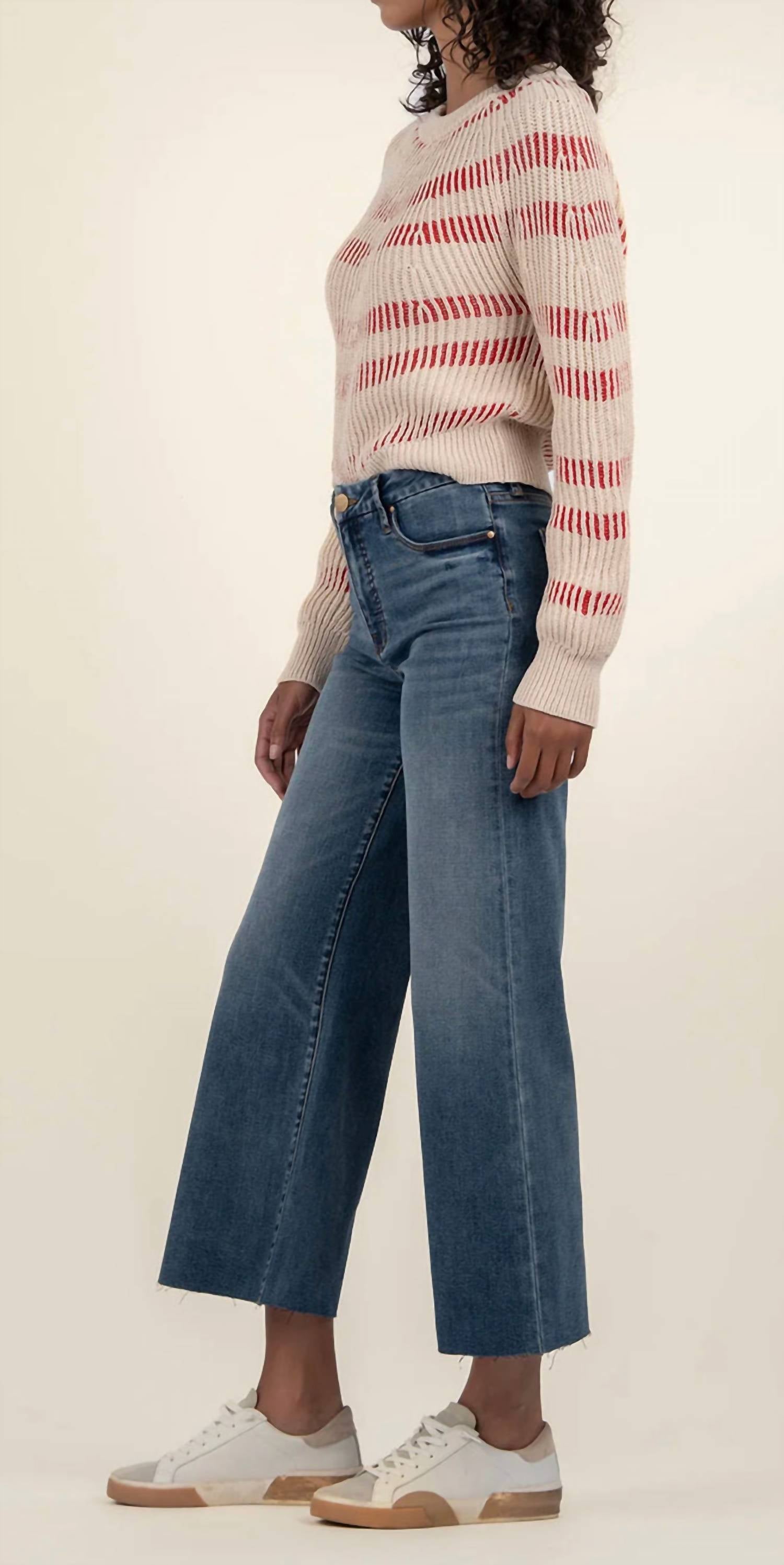 Kut From The Kloth - Reagen Stripe Crewneck Sweater