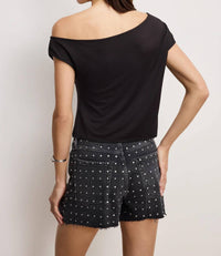 Good American - Khloe Stretch Jersey Asymmetric Top