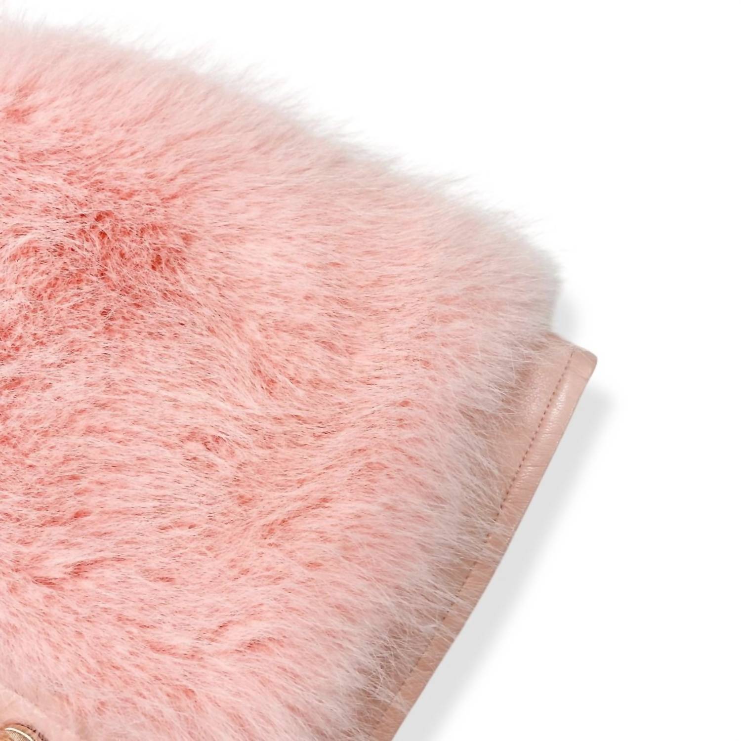 Doe A Dear - Girl's Leather Trimmed Faux Fur Vest