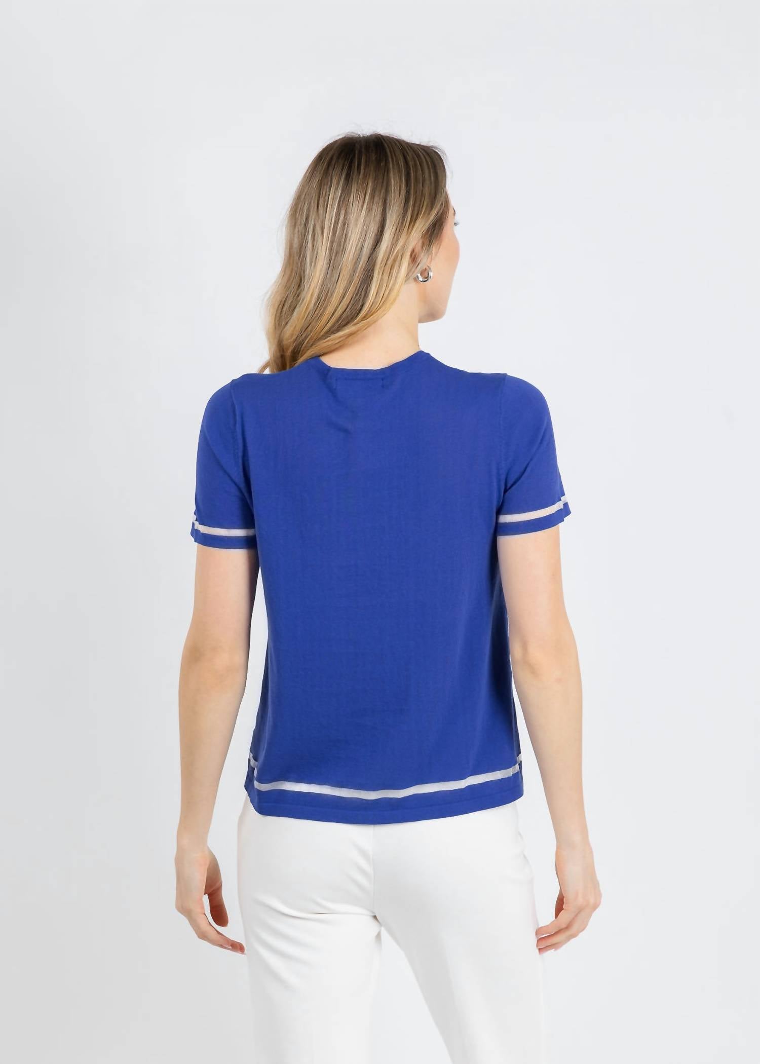 Peace Of Cloth - Sheer Stripe Short Sleeve Crew Top