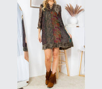 Young Threads - Chic Bohemian Stone-washed Babydoll Dress