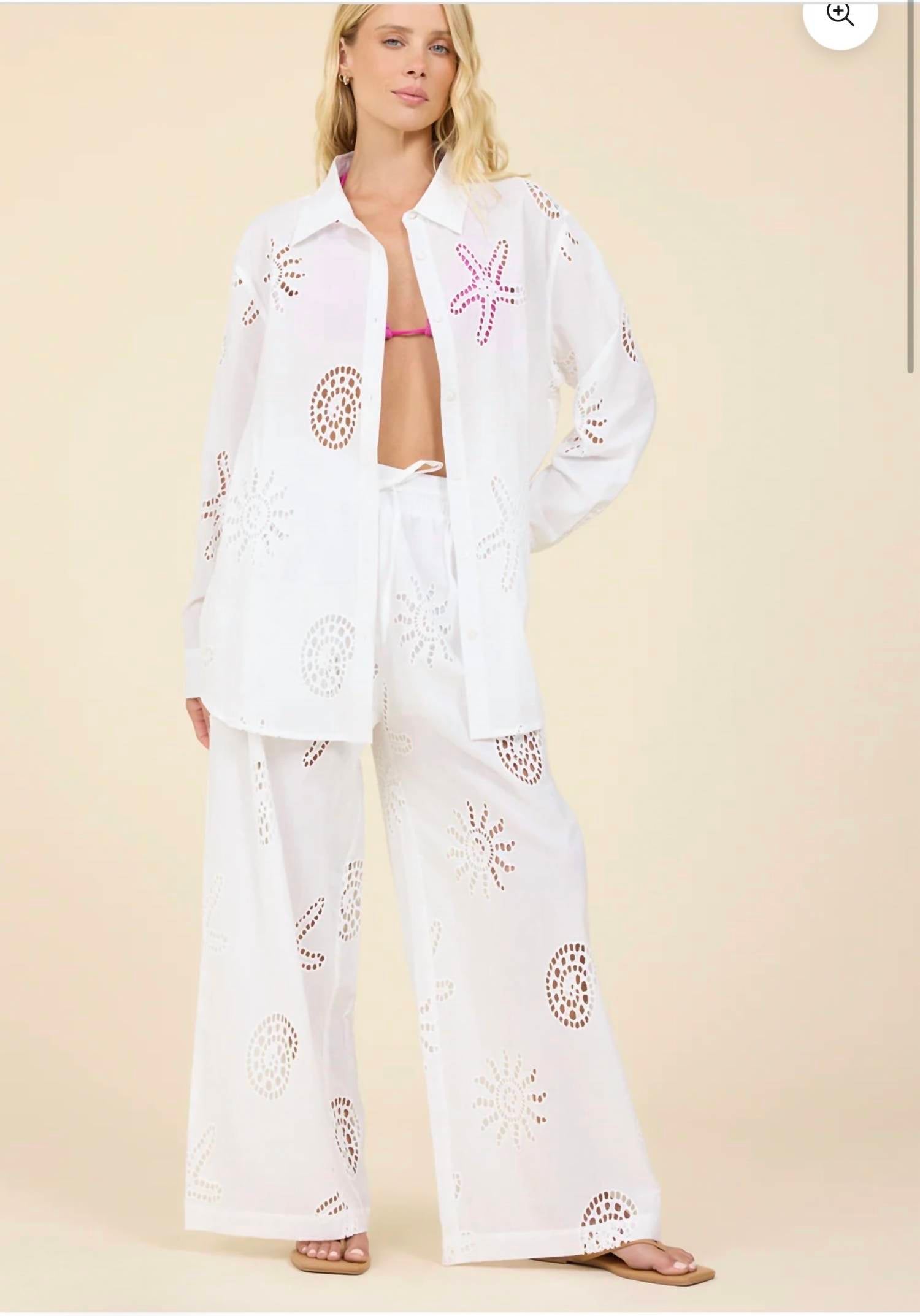 Surf Gypsy - ocean eyelet button down