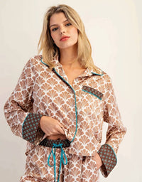 Ee:Some - Women's Retro Fan Print Matching Lounge Set