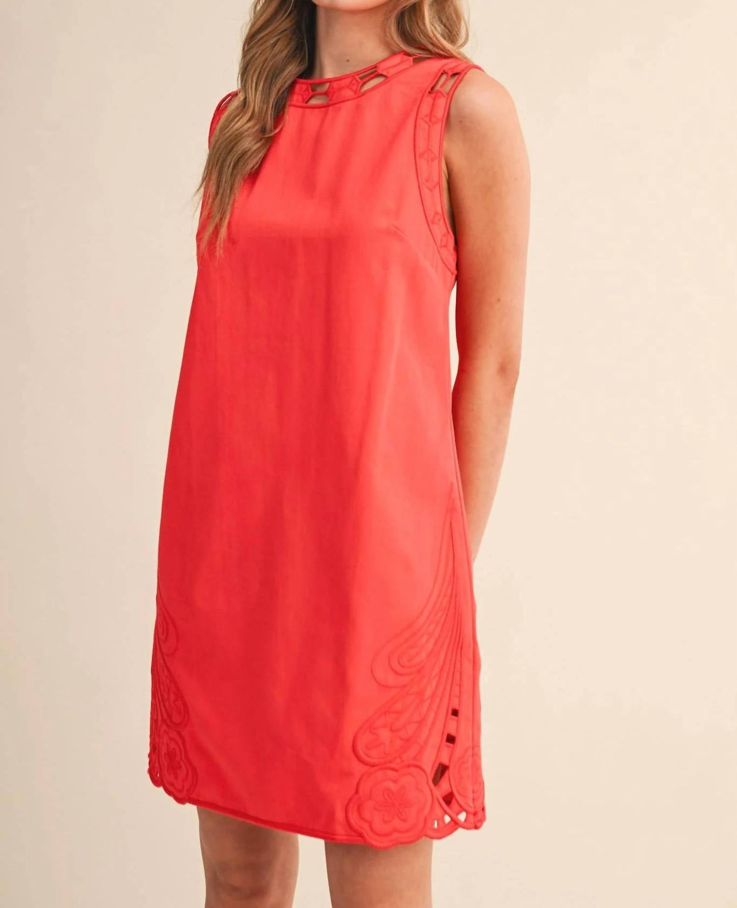 &Merci - Embroidered Shift Mini Dress