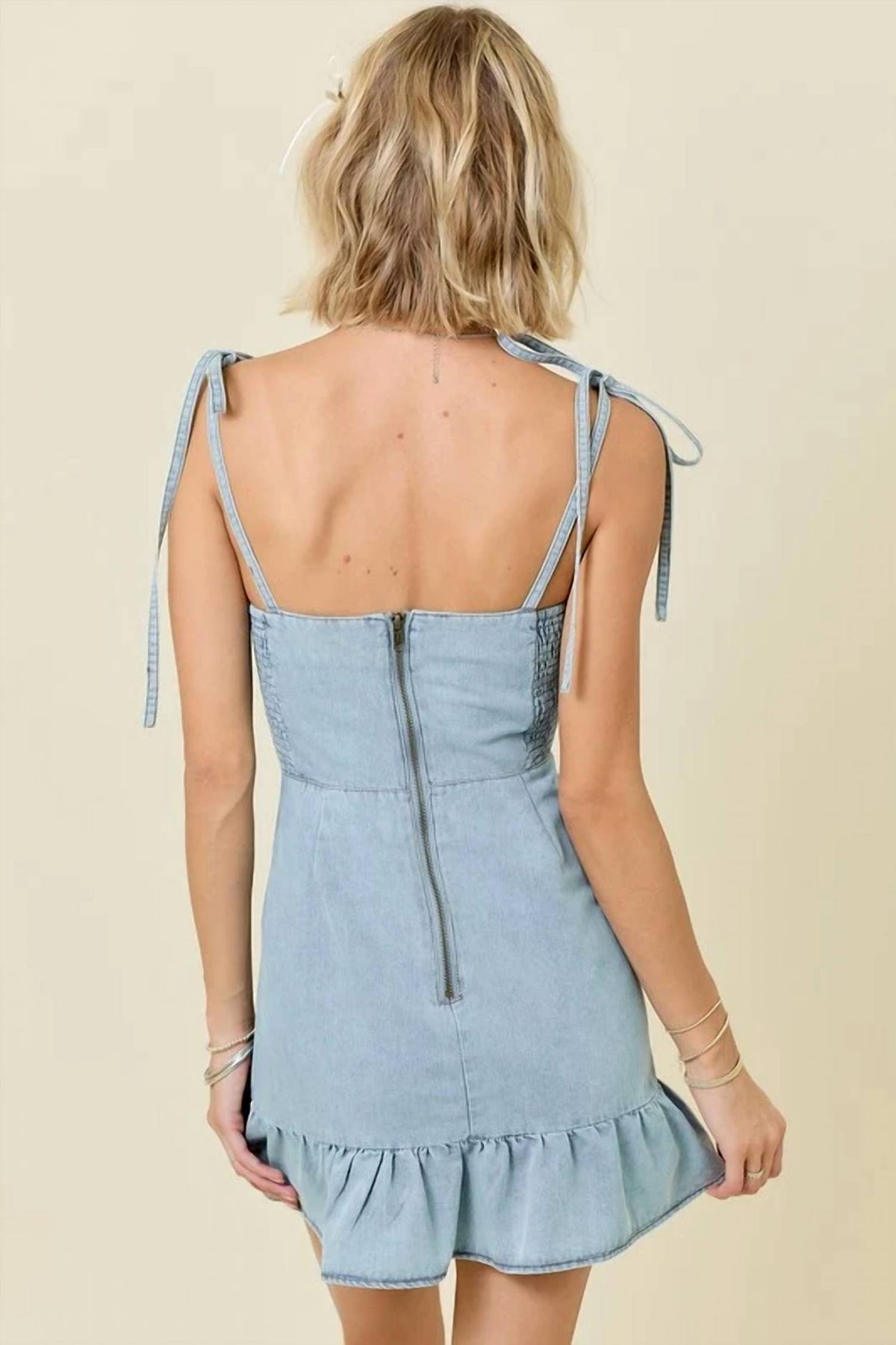 Day + Moon - Ruffle Trim Mini Dress