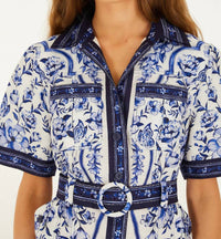Farm Rio - Porcelain Garden Mini Dress