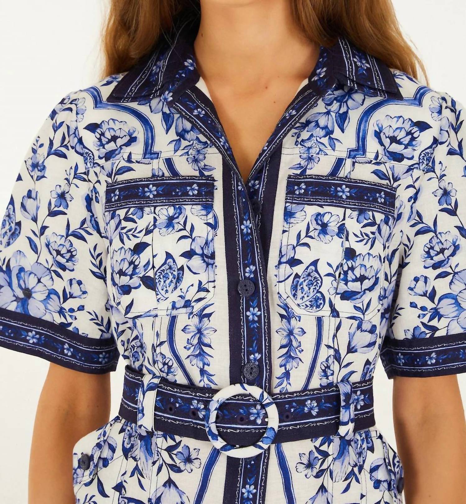 Farm Rio - Porcelain Garden Mini Dress