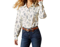 ARIAT Homestyle Deserted Print Button Shirt in white - women's shirt