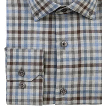 Scott Barber - Men's Brushed Cotton Gingham Long Sleeve Shirt