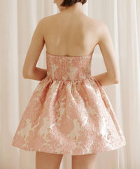 Storia - Metallic Floral Brocade Mini Dress