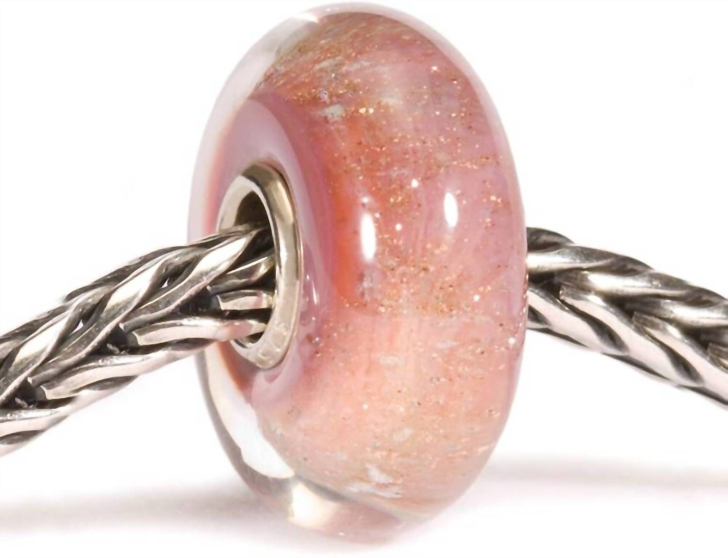 Trollbeads Women's Glass Beads Charm in desert rose - women's jewelry - detail view