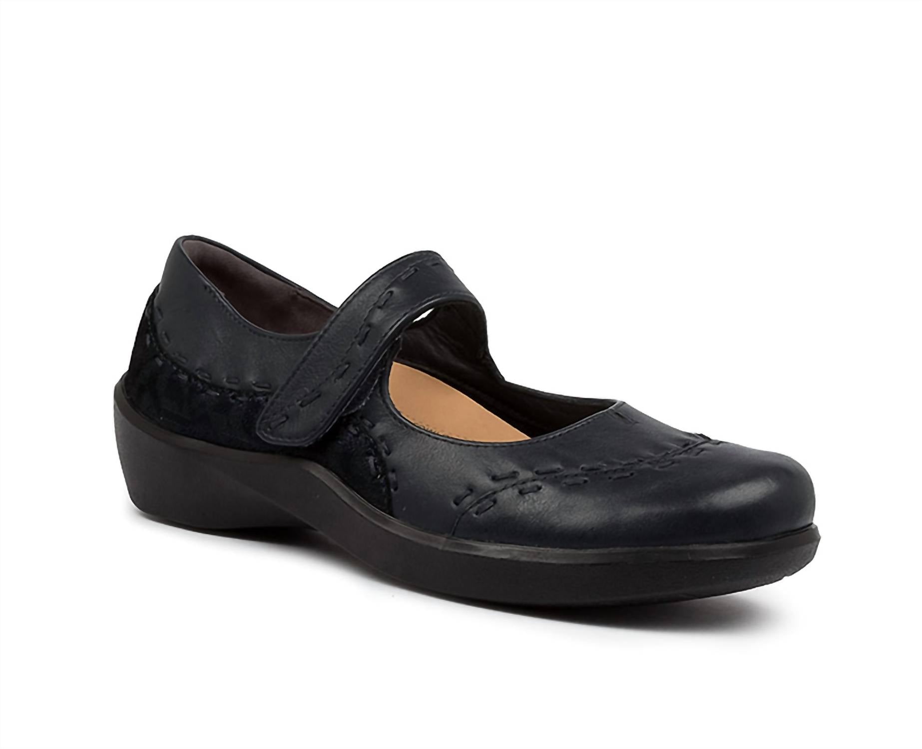 Ziera Women's Gummibear Shoe - Extra Wide in black leather - women's flats