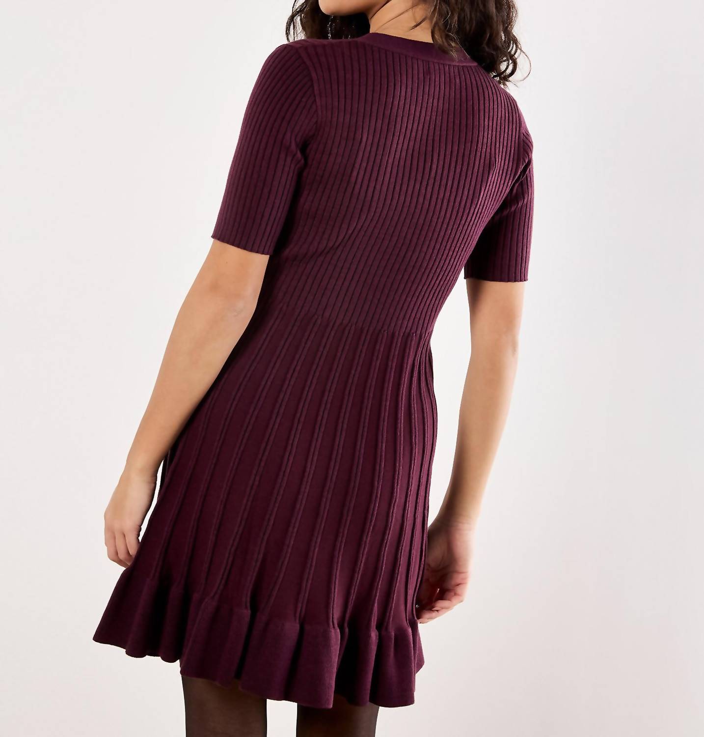 Apricot - Ribbed Fit & Flare Dress
